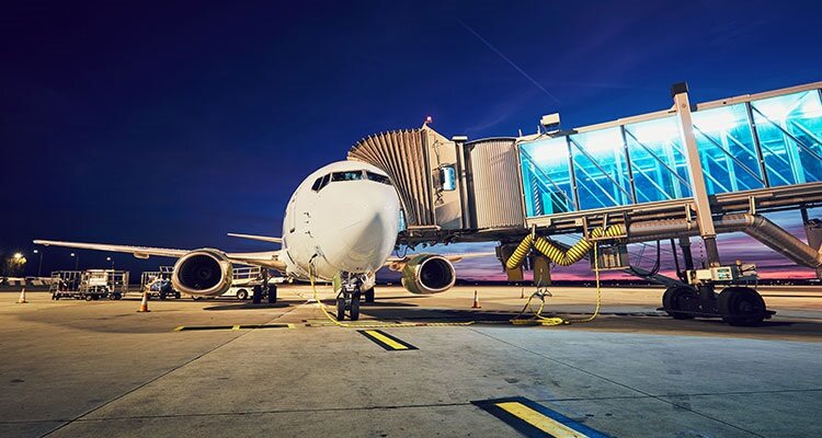 Plane sitting ready for passengers to board