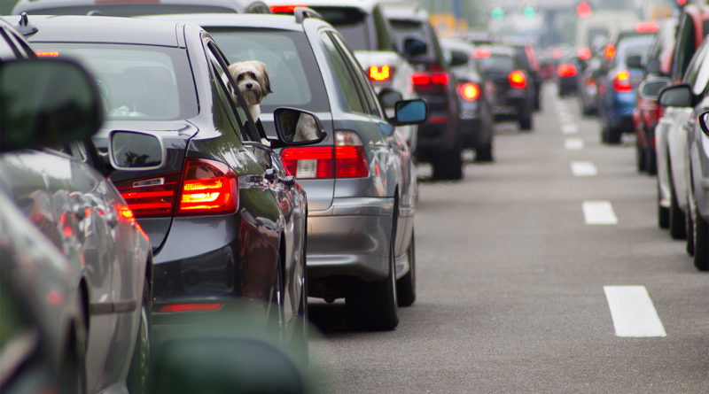 Traffic congestion on road