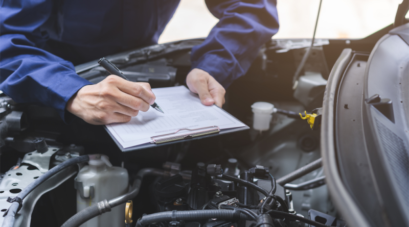 Car being checked for faults
