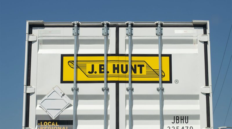 J.B. Hunt logo on back of truck