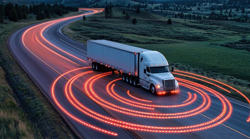 International LT Series truck equipped with PlusAI SuperDrive technology during autonomous fleet trials on the I-35 corridor in Texas.