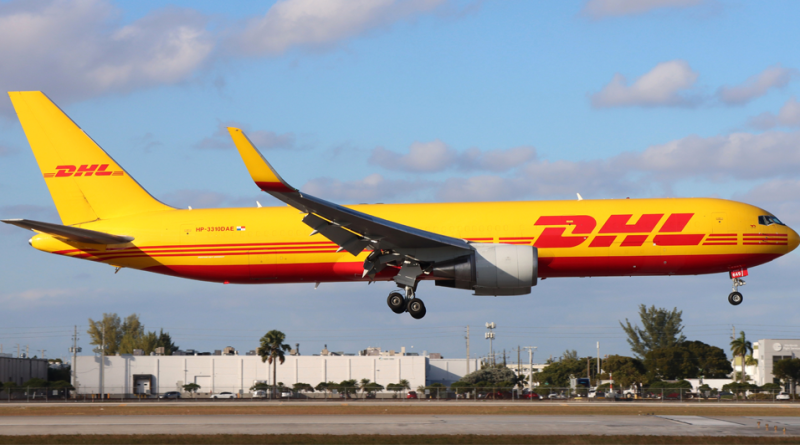Dhl Boeing 767 aircraft landing